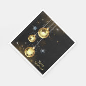 Kerst Golden Ornamenten Shiny Stars Zwart Servet (Hoek)