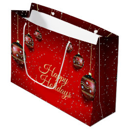 Kerst Golden Red Winter Feestdagen Elegant Groot Cadeauzakje