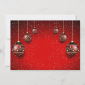 Kerst Golden Red Winter Feestdagen Elegant Kaart (Achterkant)