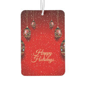 Kerst Golden Red Winter Feestdagen Elegant Luchtverfrisser (Achterkant)