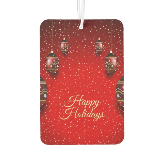 Kerst Golden Red Winter Feestdagen Elegant Luchtverfrisser (Achterkant)