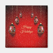 Kerst Golden Red Winter Feestdagen Elegant Magneet (Voorkant)