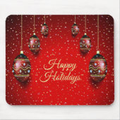 Kerst Golden Red Winter Feestdagen Elegant Muismat (Voorkant)