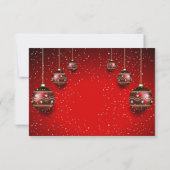 Kerst Golden Red Winter Feestdagen Elegant RSVP Kaartje (Achterkant)