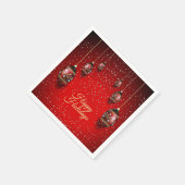 Kerst Golden Red Winter Feestdagen Elegant Servet (Hoek)