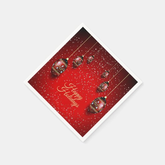 Kerst Golden Red Winter Feestdagen Elegant Servet (Hoek)