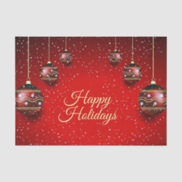 Kerst Golden Red Winter Feestdagen Elegant Tissuepapier