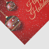 Kerst Golden Red Winter Feestdagen Elegant Tissuepapier (Detail)