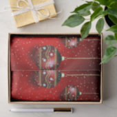 Kerst Golden Red Winter Feestdagen Elegant Tissuepapier (Geschenk)