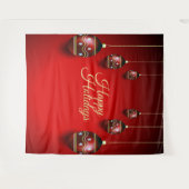 Kerst Golden Red Winter Feestdagen Elegant Wandkleed (Voorkant (horizontaal))