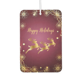 Kerst Golden Reindeers Rode Roze Elegant Luchtverfrisser