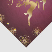 Kerst Golden Reindeers Rode Roze Elegant Tissuepapier (Detail)
