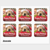 Kerst Golden Retriever Dog Aangepaste naam Vierkante Sticker (Vel)
