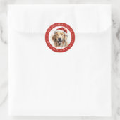 Kerst Golden Retriever Hond Ronde Stickers (Tas)