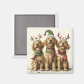 Kerst Golden Retriever Honden Magneet (Voorkant / Achterkant)