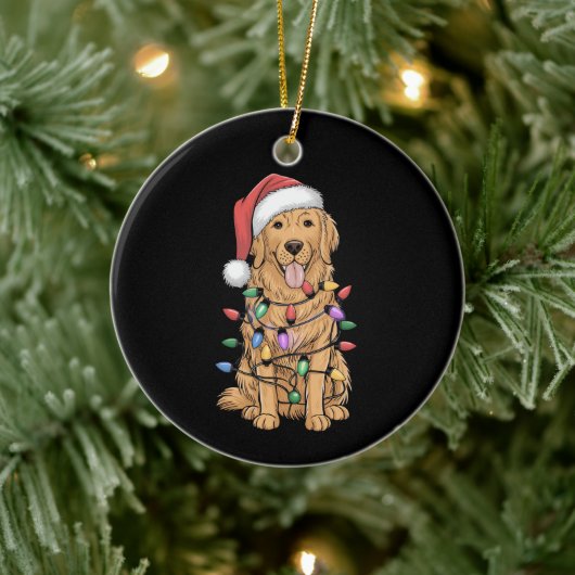 Kerst Golden Retriever Hondenliefhebber Gift Mam P Keramisch Ornament (Boom)