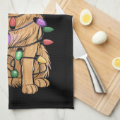 Kerst Golden Retriever Hondenliefhebber Gift Mam P Theedoek (Quarter Fold)