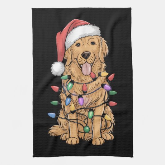Kerst Golden Retriever Hondenliefhebber Gift Mam P Theedoek (Verticaal)