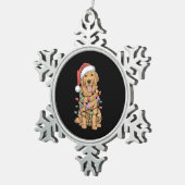 Kerst Golden Retriever Hondenliefhebber Gift Mam P Tin Sneeuwvlok Ornament (Rechts)