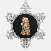 Kerst Golden Retriever Hondenliefhebber Gift Mam P Tin Sneeuwvlok Ornament (Voorkant)