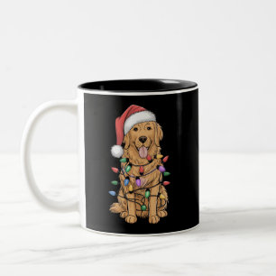 Kerst Golden Retriever Hondenliefhebber Gift Mam P Tweekleurige Koffiemok