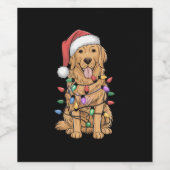 Kerst Golden Retriever Hondenliefhebber Gift Mam P Wijn Etiket (Enkel label)