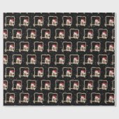 Kerst Golden Retriever in touwframe Cadeaupapier (Vlak)