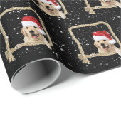 Kerst Golden Retriever in touwframe Cadeaupapier (Rol Hoek)