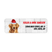 Kerst Golden Retriever Lover Vakantieadres Etiket (Voorkant)