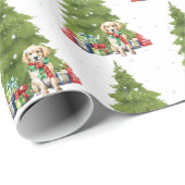 Kerst Golden Retriever met geschenken Cadeaupapier (Rol Hoek)