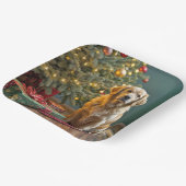 Kerst Golden Retriever met geschenken Papieren Bordje (Gebogen)