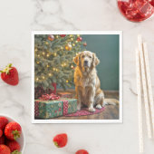 Kerst Golden Retriever met geschenken Servet (Insitu)