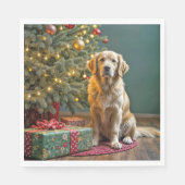 Kerst Golden Retriever met geschenken Servet (Voorkant)