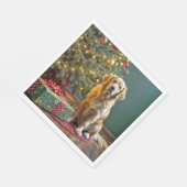 Kerst Golden Retriever met geschenken Servet (Hoek)