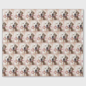 Kerst Golden Retriever met snoepriet Cadeaupapier (Vlak)