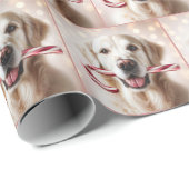 Kerst Golden Retriever met snoepriet Cadeaupapier (Rol Hoek)