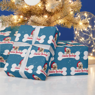 Kerst Golden Retriever op Hondenbot Cadeaupapier