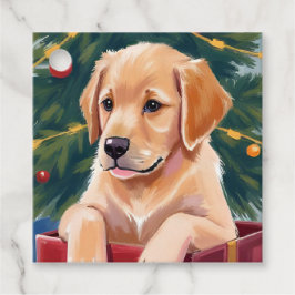 Kerst Golden Retriever Puppy Cadeau Bedankjes Labels
