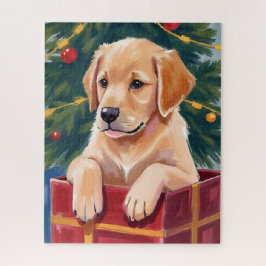 Kerst Golden Retriever Puppy Cadeau Legpuzzel