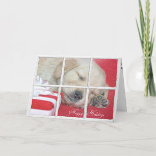 Kerst Golden Retriever Puppy Feestdagen Kaart