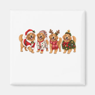Kerst Golden Retriever Vakantie Vrienden Magneet
