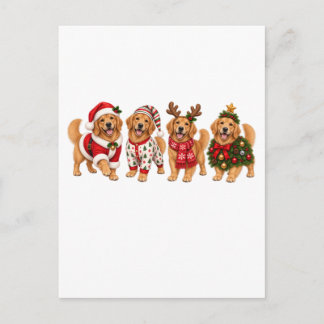 Kerst Golden Retriever Vakantie Vrienden Uitnodiging Briefkaart