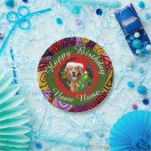 Kerst Golden Retriever Verjaardagspapier Bord (Feest)