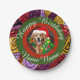 Kerst Golden Retriever Verjaardagspapier Bord