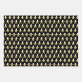 Kerst Golden Santa Stippen en harten Inpakpapier Vel (Voorkant 3)