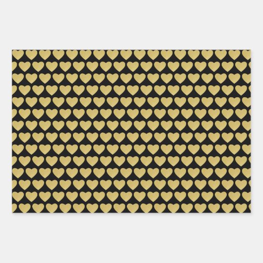 Kerst Golden Santa Stippen en harten Inpakpapier Vel (Voorkant 2)