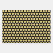 Kerst Golden Santa Stippen en harten Inpakpapier Vel (Voorkant)