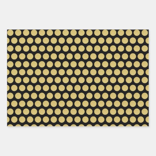 Kerst Golden Santa Stippen en harten Inpakpapier Vel (Voorkant)