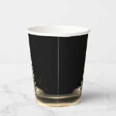 Kerst Golden Shiny Winter Black Papieren Bekers (Rechts)