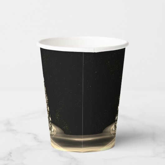 Kerst Golden Shiny Winter Black Papieren Bekers (Rechts)